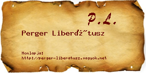 Perger Liberátusz névjegykártya
